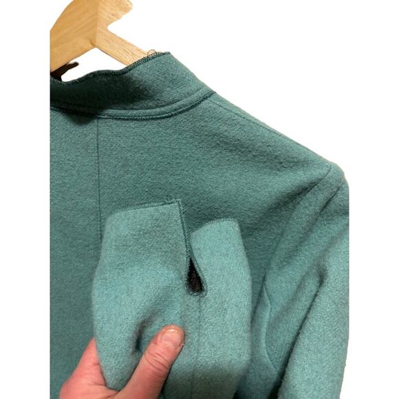 Sigrid Olsen Jacket Green Blue Wool Blend Coat Snap Closure Women's S - Picture 4 of 10